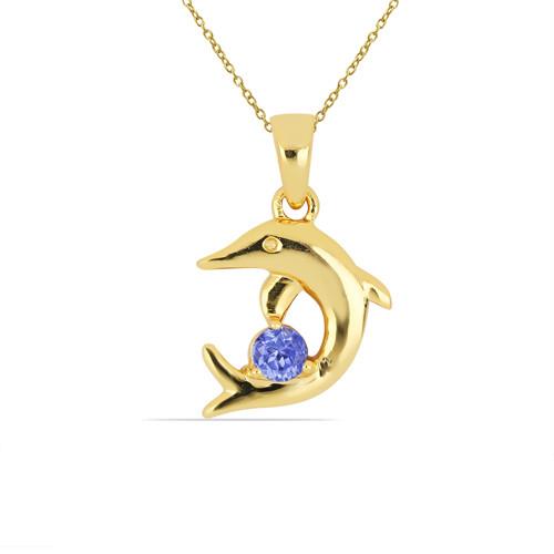 BUY REAL TANZANITE GEMSTONE BRASS PENDANT